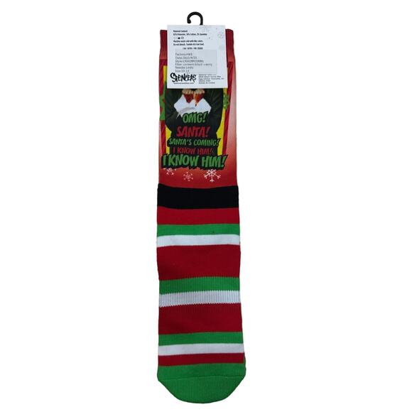 SPENCER'S WORKSHOP ELF "OMG! SANTA! Socks Fits Shoe Sizes 8 to 12 - Picture 2 of 3